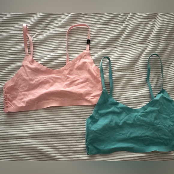 Lace Trim Bralette - Pink & Teal size L - Victoria’s Secret - Picture 2 of 5